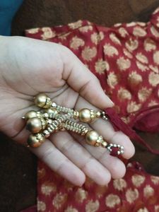 Red &amp; Gold Brocade Blouse