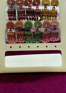 pair of 8 Assorted Peacock Design Earrings