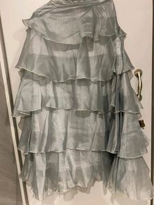 Grey Layered Lehanga With Blouse