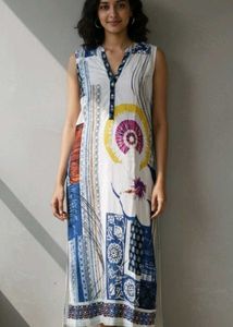 Biba Multicolour Sleeveless Kurta