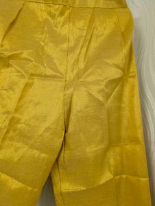 Yellow Striaght Pants For Suit/Kurti