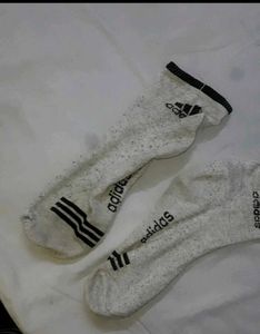 White Addidas Socks