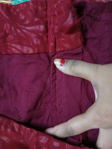 Red Embroidered Sari Blouse