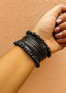 Oxidized Bangle Set