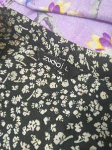 Patterned Tiered Dress(Size:-L)