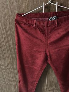 Burgundy Corduroy Skinny Pants