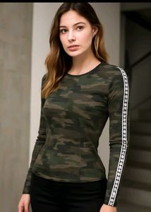 Camouflage Print Top