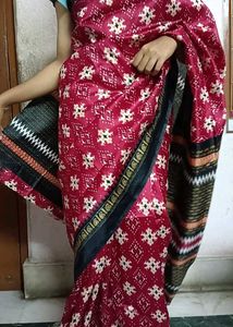 Elegant Red Printed Saree