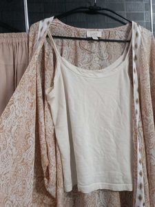 3-Piece Outfit with Paisley Kimono
