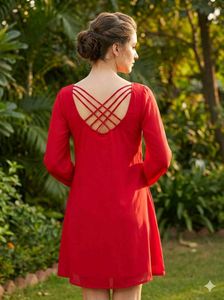 Red Dress For Women Long Sleve Short