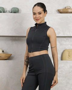 Zip-Up Crop Top With Track Suit