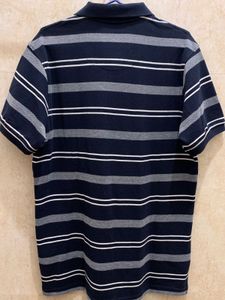 FRATINI Premium Cotton Striped Polo Collar Tshirt.