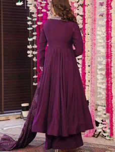 Elegant Purple Anarkali Suit Set