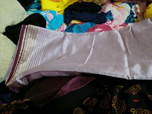 New Embroidered Saree With Attach Blouse Piece