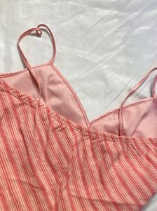 Y2K Pink Striped Spaghetti Strap Dress