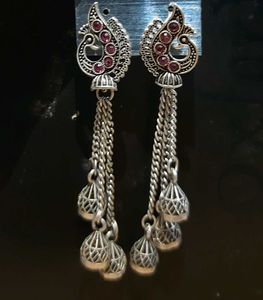 Oxidised Silver Jhumkas