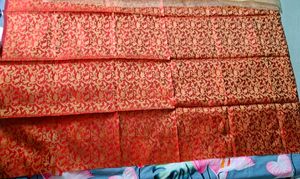 Elegant Red &amp; Gold Banarasi Blouse  Fabric