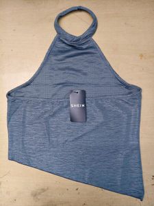 Halter Neck Textured Top with Wide Leg Pants