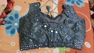 Gray Embellished Blouse