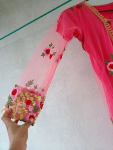 Elegant Pink Embroidered Dress