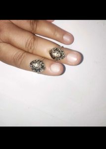 Silver Ring Bichiya And Earring Combo