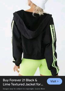FOREVER 21✨❤️Black &amp; Lime Textured Jacket
