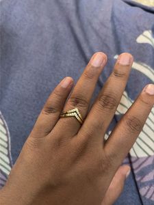 Gold Chevron Ring Size-6