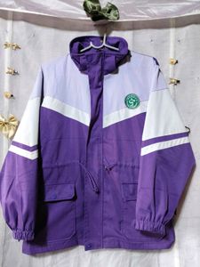 Purple &amp; White Color Block Jacket