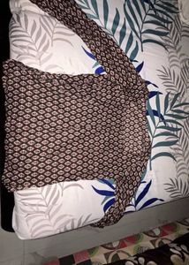 Patterned Black Short Kurti