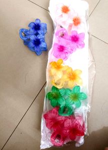 Flower Hair Clips - Set of 6