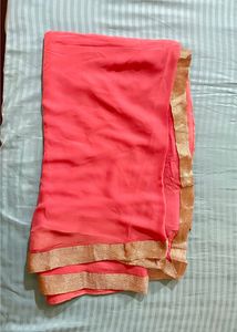 Beautiful Peach Saree With Sequence Blouse