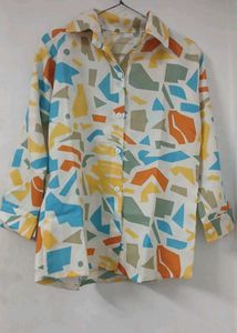 Patterned Button-Up Shirt