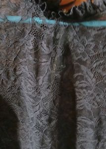 ZARA Elegant Black Lace Top L Size