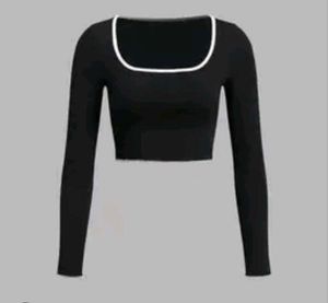 Urbanic Black Fitted Crop Top
