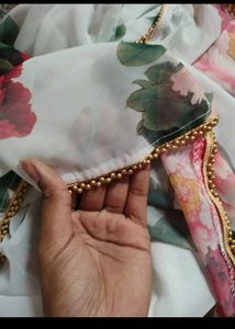Crop Top With Printed Plazo Nd Floral Dupatta