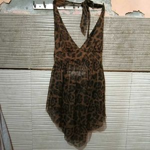 Animal Print Halter Dress