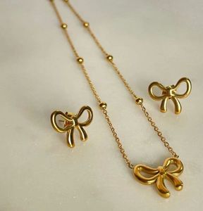 Gold Plated Bow Themed Jewellery Set🎀🎀