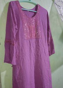 Embroidered Purple Tunic Top