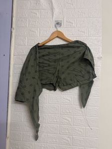 Olive Green Wrap Shorts