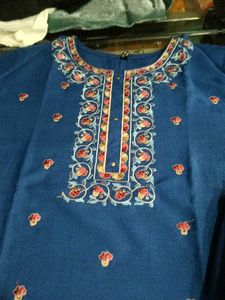 Embroidered Blue Salwar Kameez Set