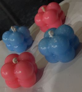 Pink And Blue Bubble Candles (Set of 4)