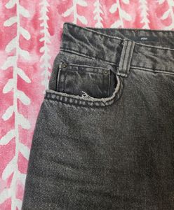 Bershka Mom Fit Charcoal Jeans