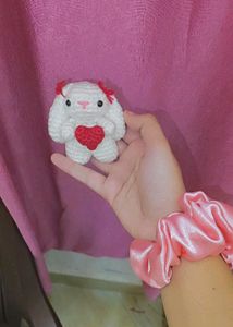 “Handmade Crochet Bunny with Heart ❤️🐇”