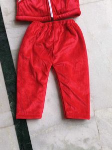 Red Fleece Kids Pajama Set