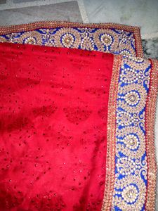 Heavy Embroidery Border Saree With Blouse(Women&#39;s)
