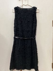 Black Ruffled Mini Dress