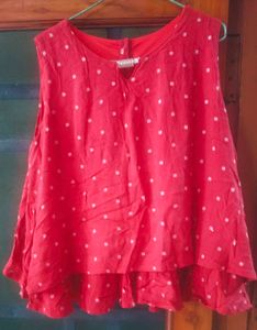 Red Polka Dot Sleeveless Top