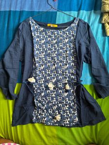 Blue Printed Top