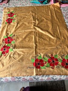 Maa Durga face kantha saree with blouse piece