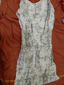 Printed White Kurta